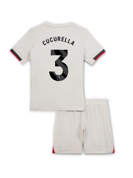 Chelsea Marc Cucurella #3 Replika Borta Kläder Barn 2025-26 Kortärmad (+ byxor)